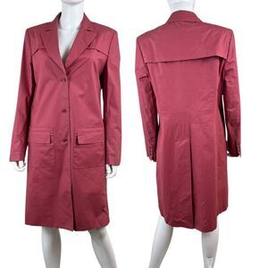 Holland & Holland London Womens Size 10 Cotton Pink Longline Coat Jacket Italy